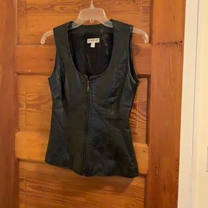 Bebe Leather Zip Up tank SIZE 4
